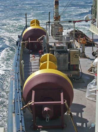 Model G-2000 buoys aboard RV Oceanus Model G-2000 buoys aboard RV Oceanus