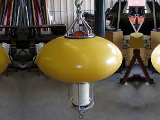 Ellipsoid ADCP buoy (shown w/ Workhorse ADCP), mounting for Aquadopp, AWAC, RDCP, ADP