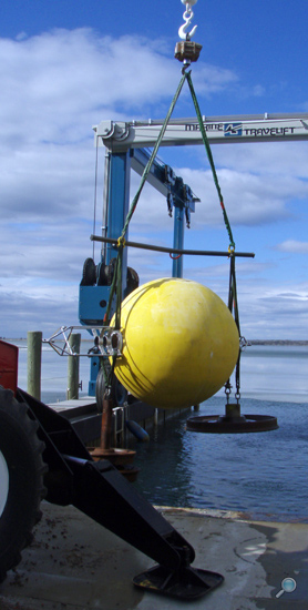 Testing large ADCP buoy for precise mooring calculations