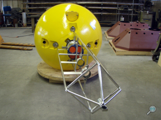 Custom ADCP buoy frame manufactured by MSI